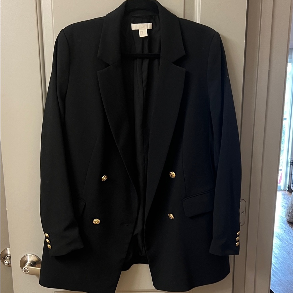 HM Black Blazer with Gold Buttons